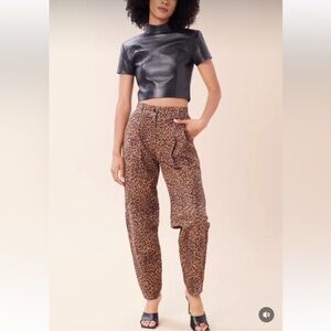 Lita by Ciara leather leopard print balloon pants